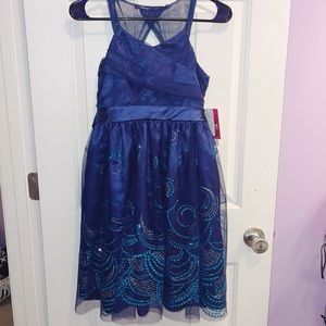GIRLS BLUE SPARKLY DRESS